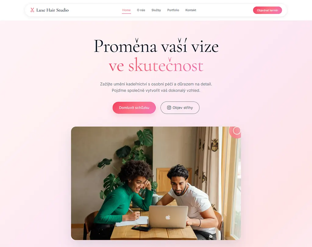 Šablona Luxe Hair Studio